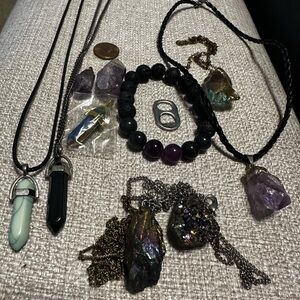 Various Crystals and Fashion Gem Jewelry Bundle